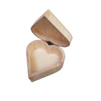 Unique Custom Wood Beech Heart Shape mini Jewelry Box Wood Gift Packing Boxes