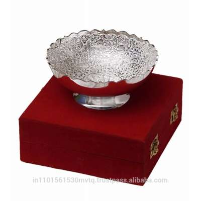 SILVER PLATED BOWL, WEDDING RETURN GIFT SIZE 5'' INCH