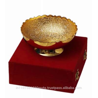 GOLD PLATED BOWL, WEDDING RETURN GIFT SIZE 5'' INCH